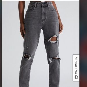 BDG Faded Black Ripped Mom Jeans - Size 33